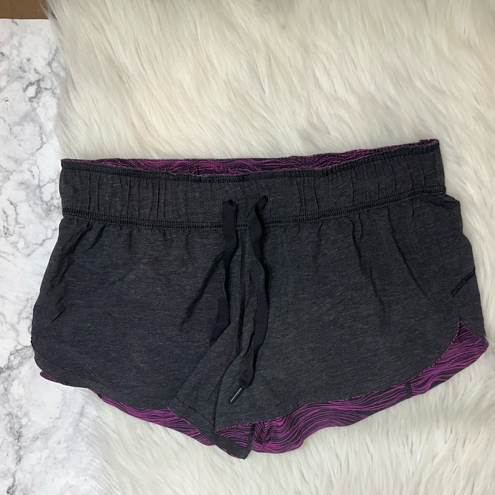 Lululemon Reversible Double Time Shorts Life Lines Black Deep…